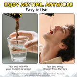 Mchokuu Shilajit honey sticks with a cup of tea