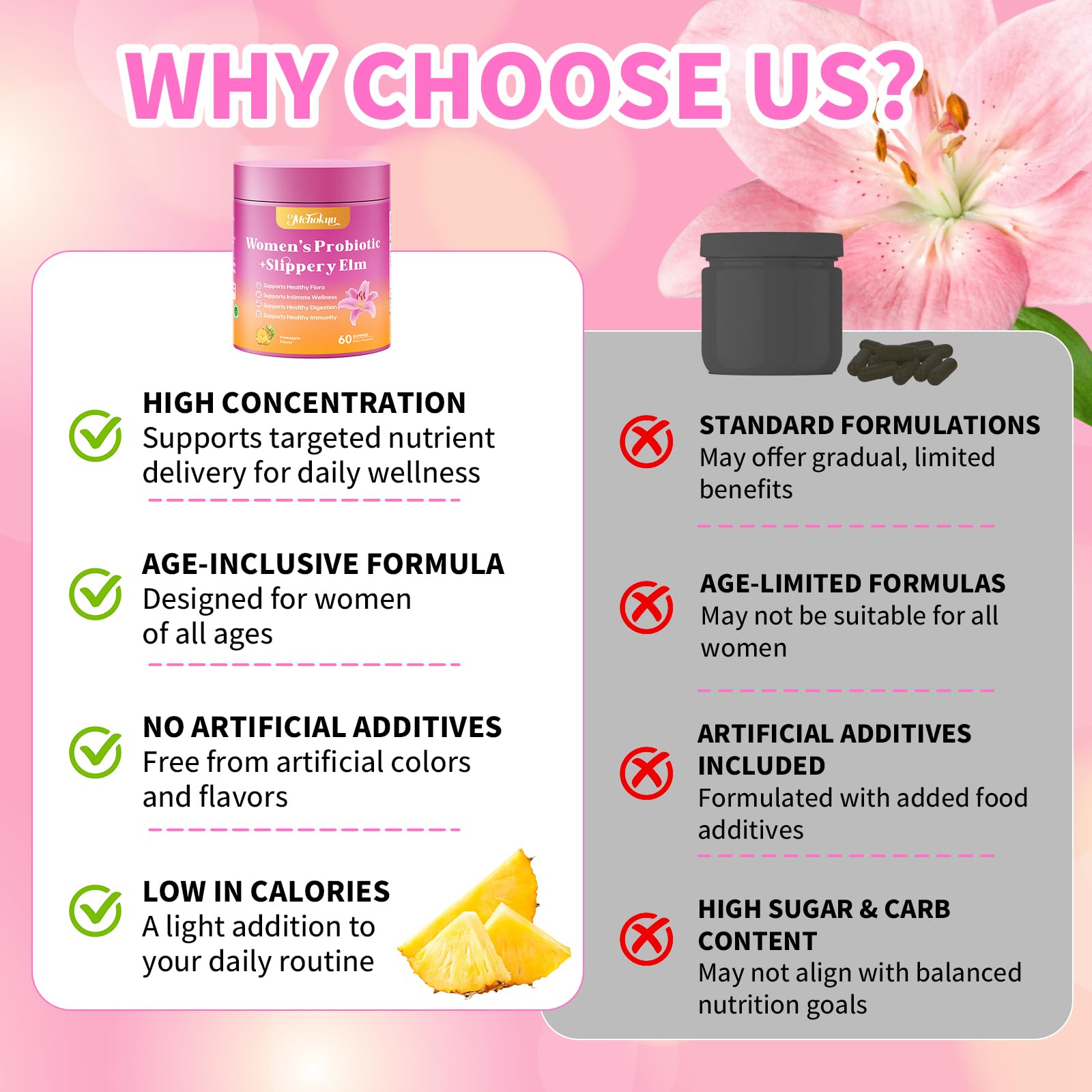 Mchokuu Slippery Elm Gummies for Women showing gummy texture