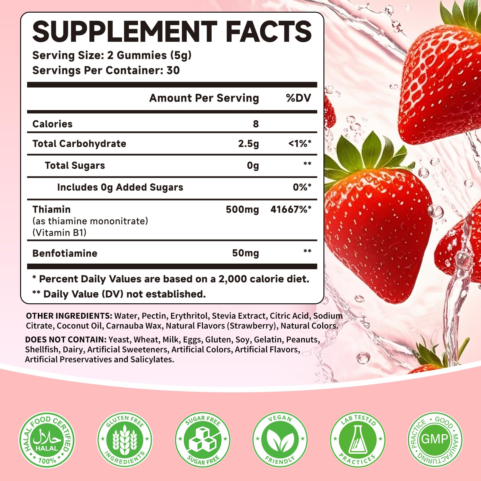 Mchokuu Vitamin B1 Gummies showing strawberry flavour
