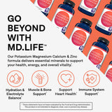 MD.LIFE Calcium Potassium Magnesium Zinc Supplement side view