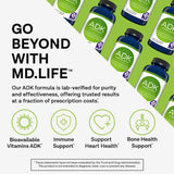 MD.LIFE High Potency Vitamin ADK Supplement vegan capsules close-up