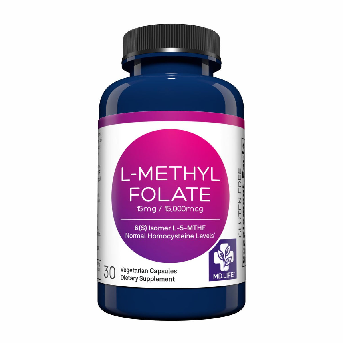 MD.LIFE L-Methylfolate 15mg capsules front view