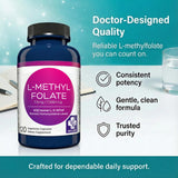 MD.LIFE L-Methylfolate capsules on a wooden table