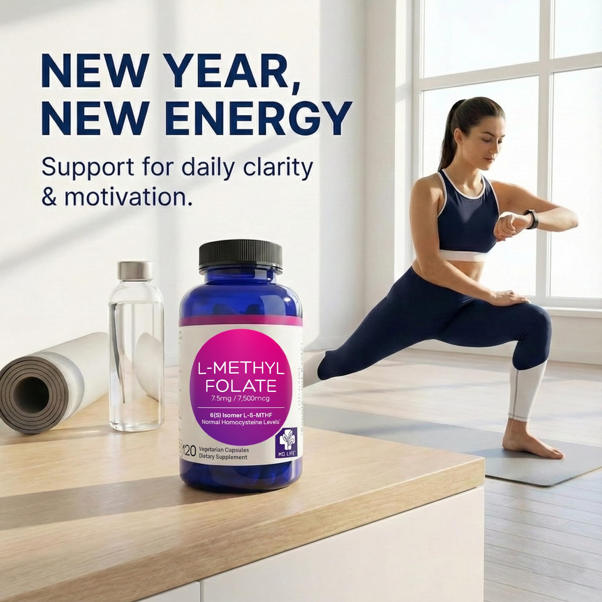 MD.LIFE L-Methylfolate capsules with measuring spoon