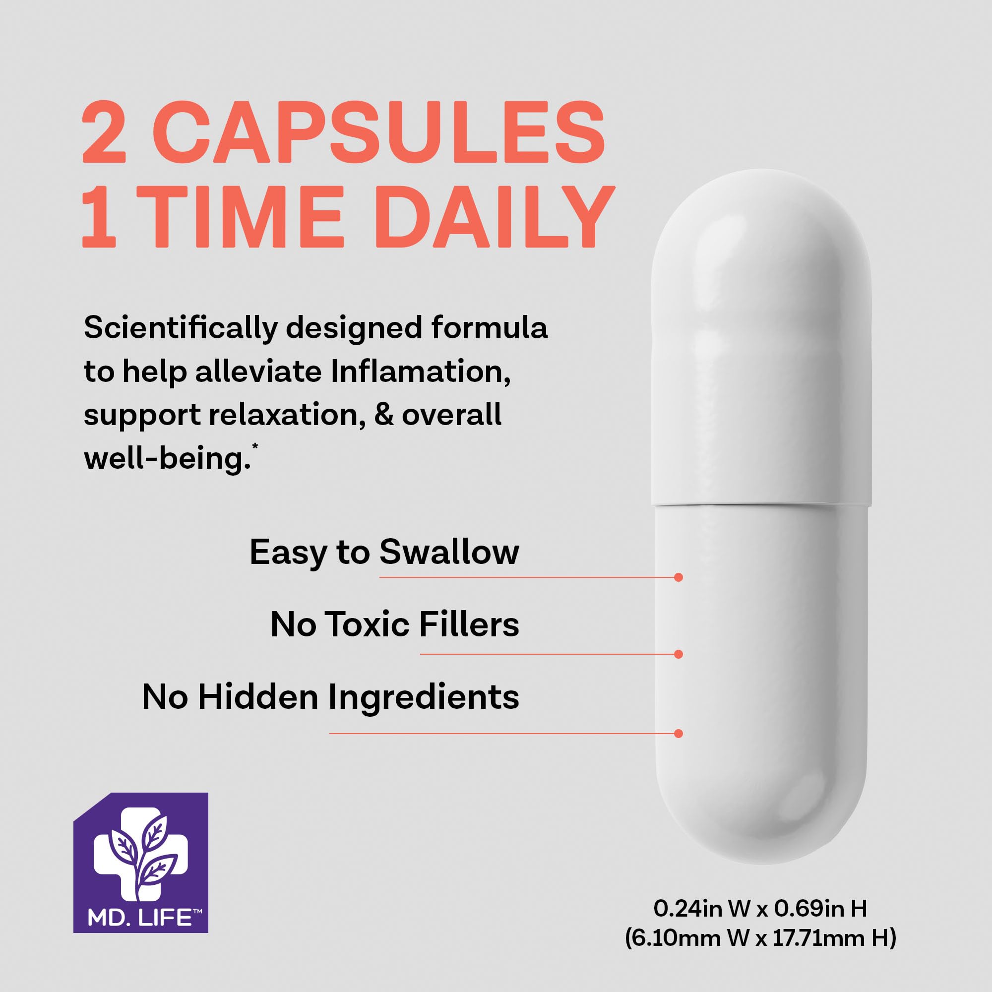 MD.LIFE Lock Jaw Supplement capsules on a wooden surface