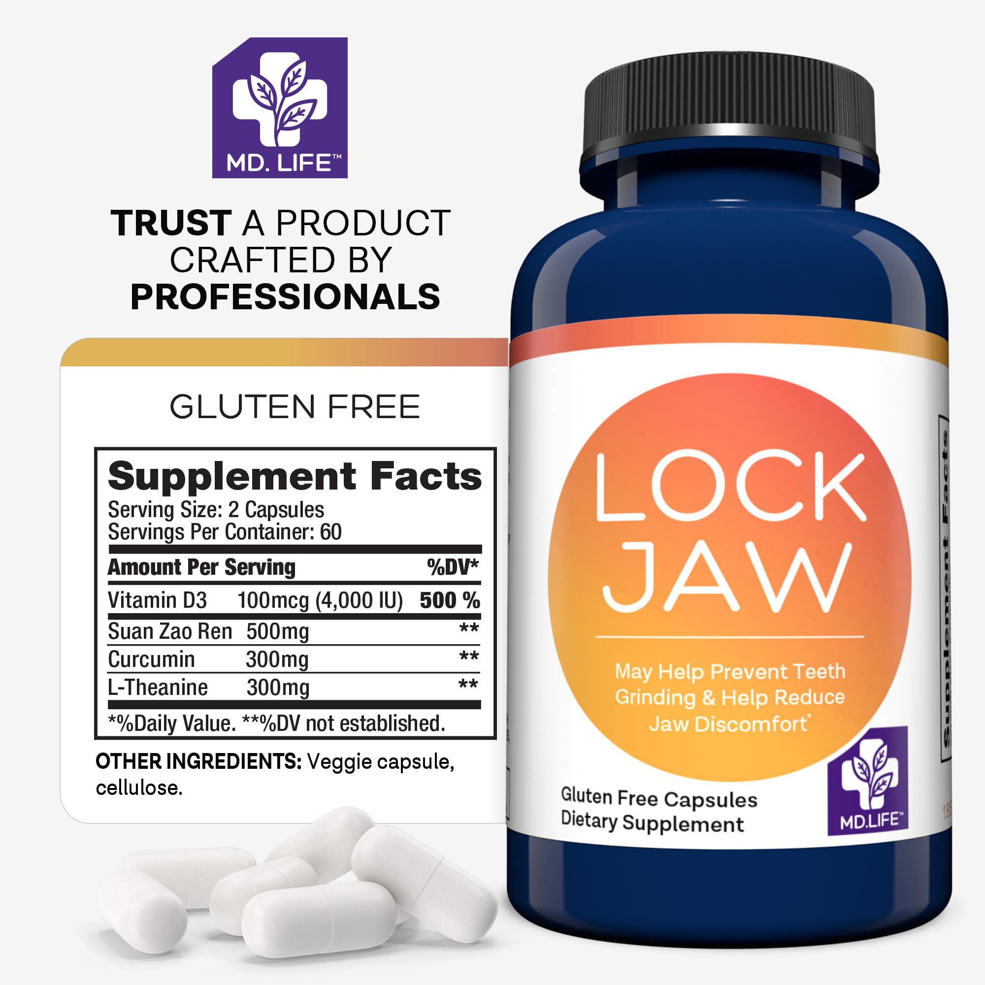MD.LIFE Lock Jaw Supplement in a lifestyle setting