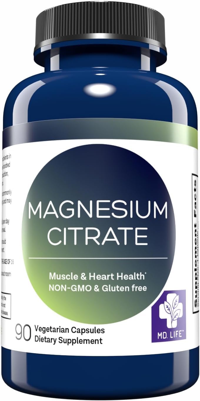 MD.LIFE Magnesium Citrate Capsules 250mg front view