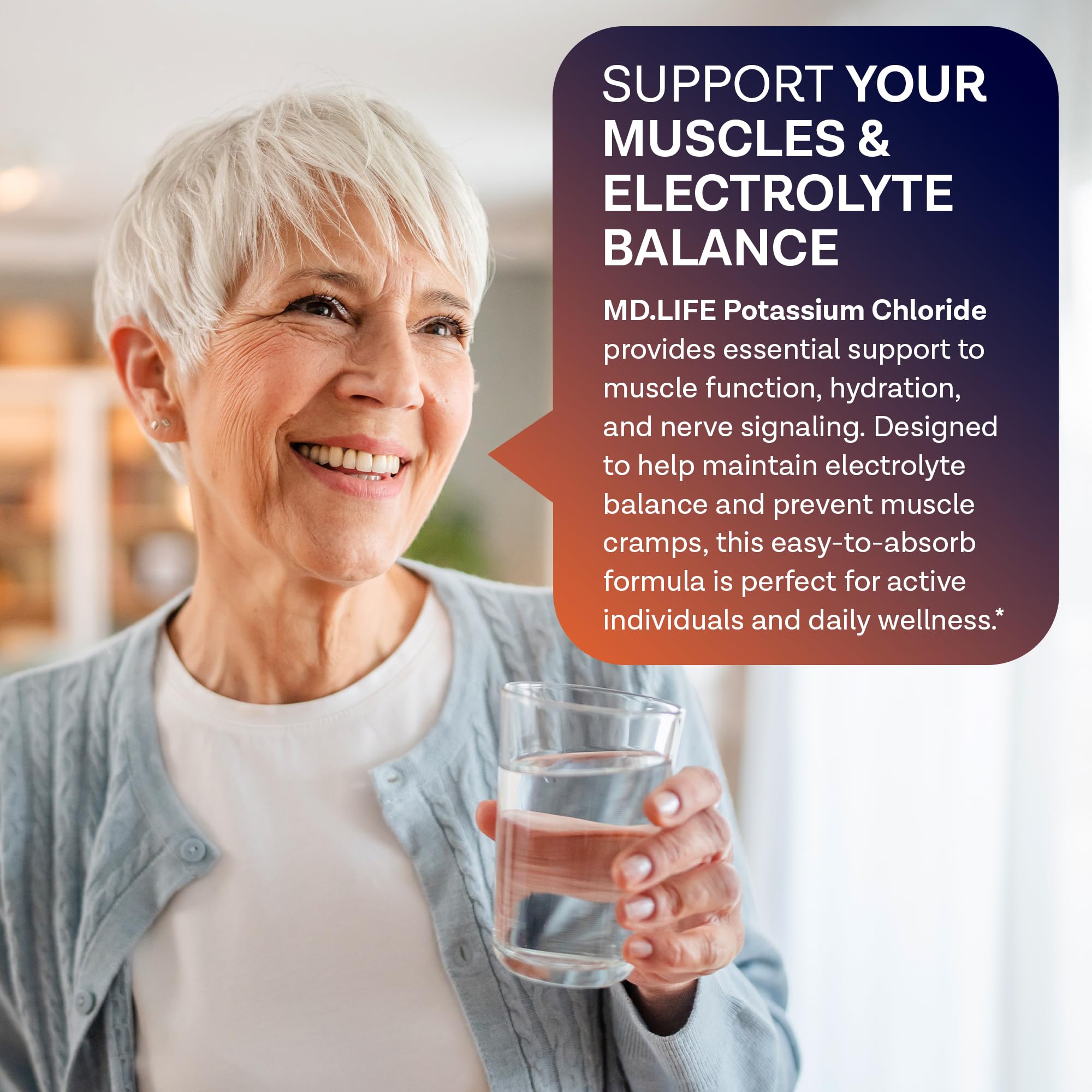 MD.LIFE Potassium Chloride Supplement 99mg ingredients list