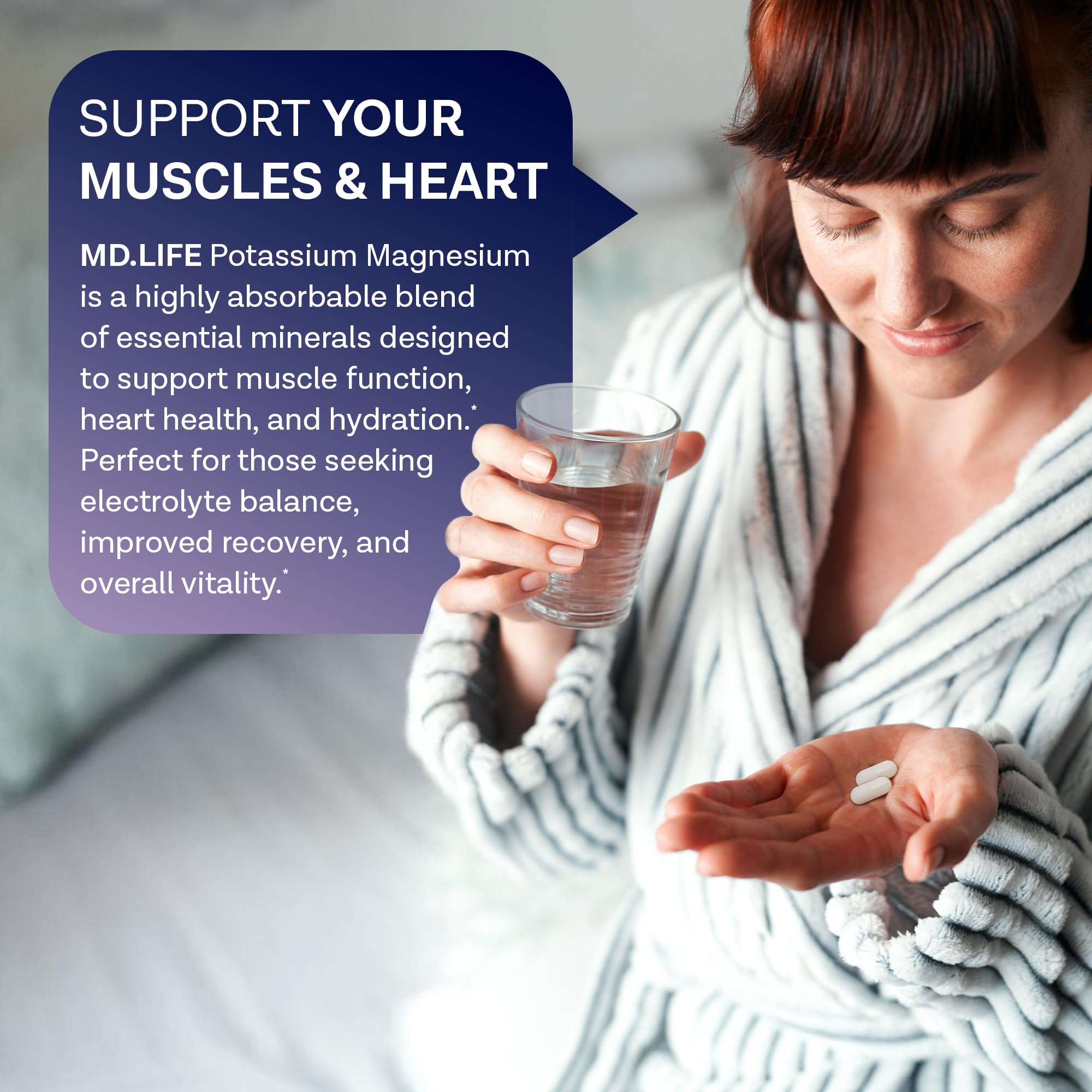 MD.LIFE Potassium Magnesium Capsules bottle back view