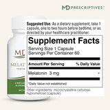 MD Prescriptives Melatonin 3mg Supplement side view of packaging