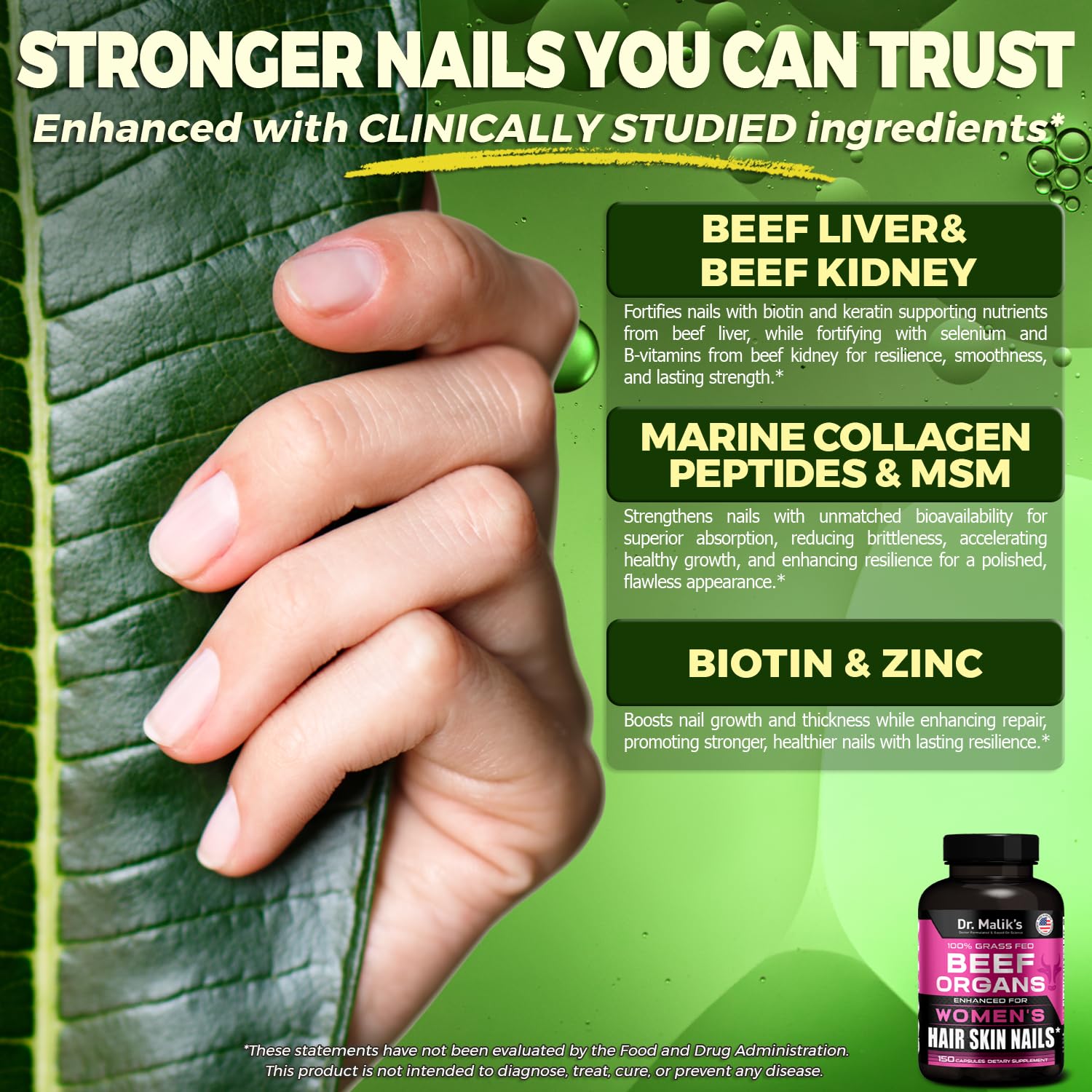 MD Supplements Beef Organ Capsules displayed with natural background