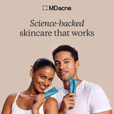 MDacne Skin Clearing Vitamins & Minerals with a glass of water