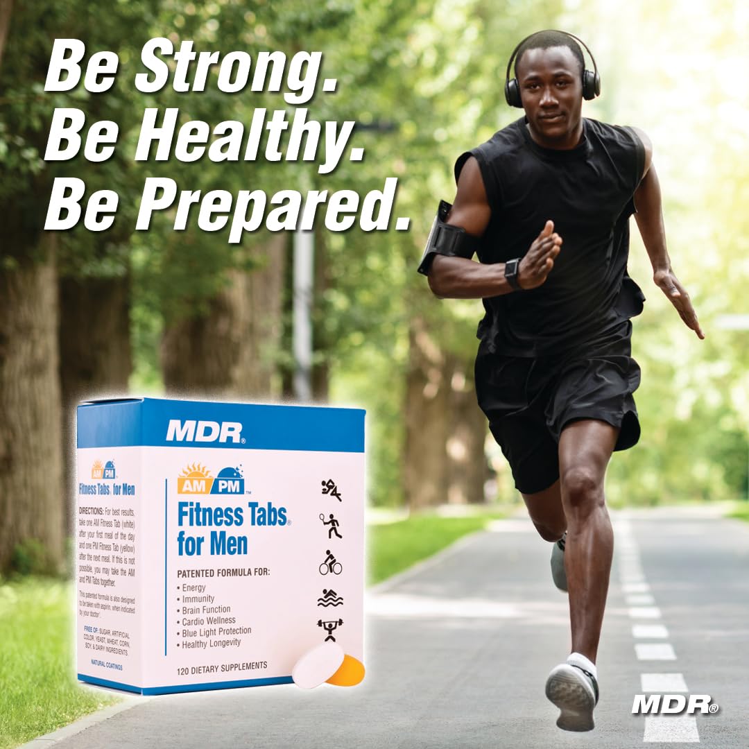 MDR Multivitamins AM/PM Formula lifestyle shot on a kitchen counter