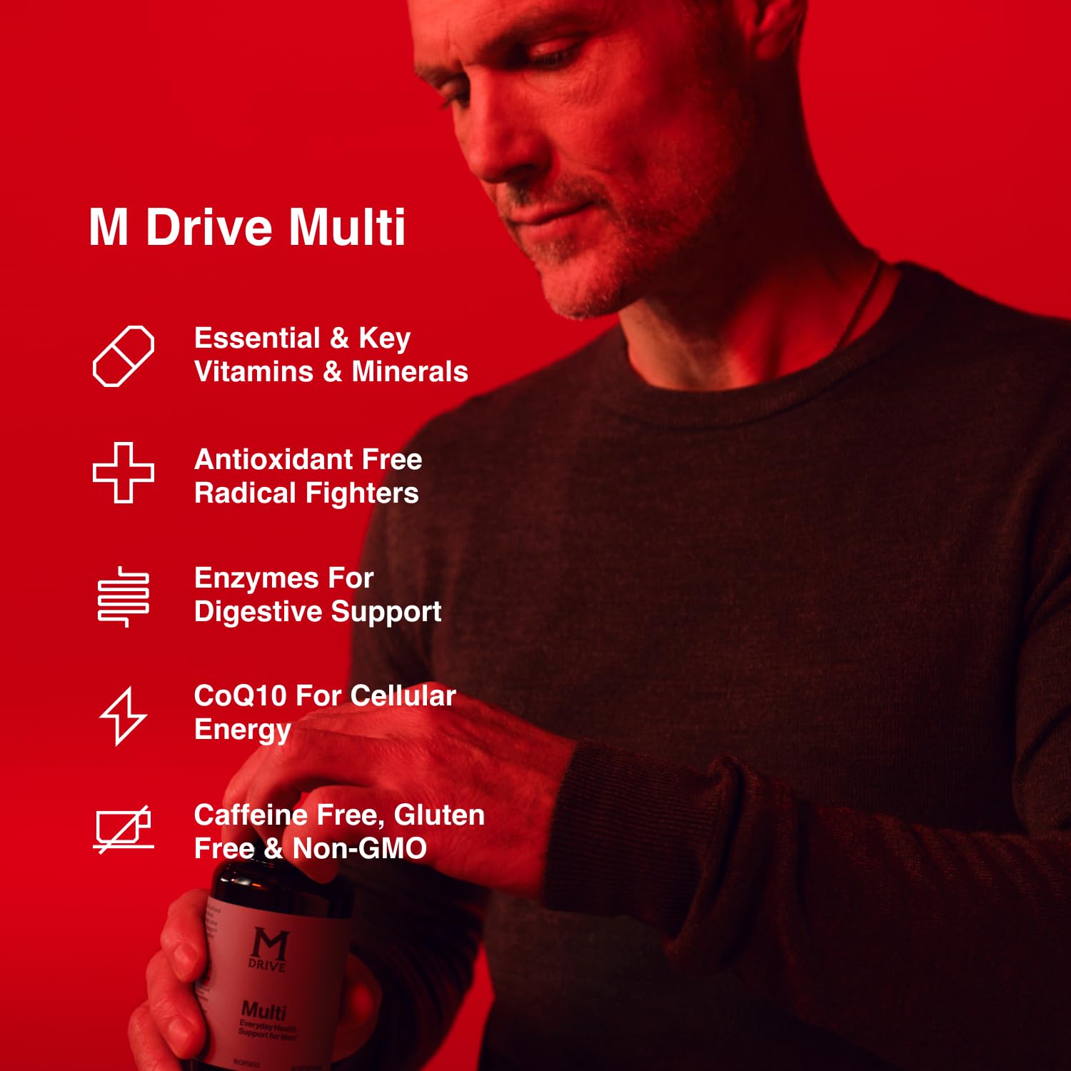Mdrive Multi Men’s Multivitamin 132g side view