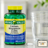 ME GUSTA SHOP Calcium, Magnesium & Zinc Plus Vitamin D3 caplets with nutritional information