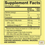 ME GUSTA SHOP Omega 3 500mg 180 Softgels back view