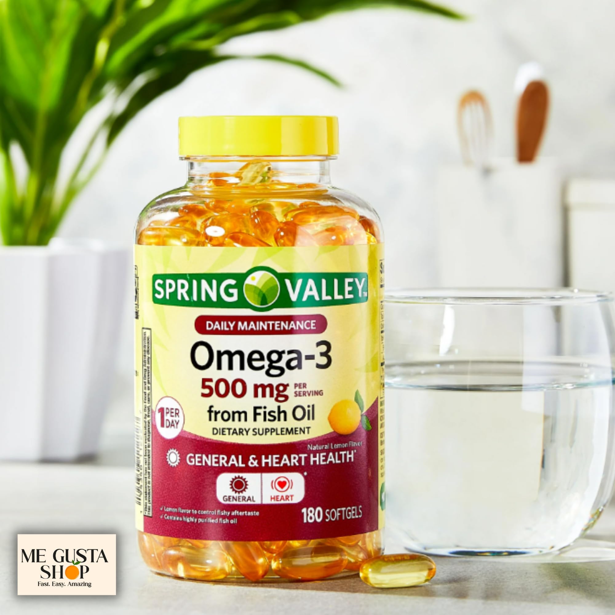 ME GUSTA SHOP Omega 3 500mg 180 Softgels with me gusta sticker