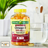 ME GUSTA SHOP Omega 3 500mg 180 Softgels with me gusta sticker