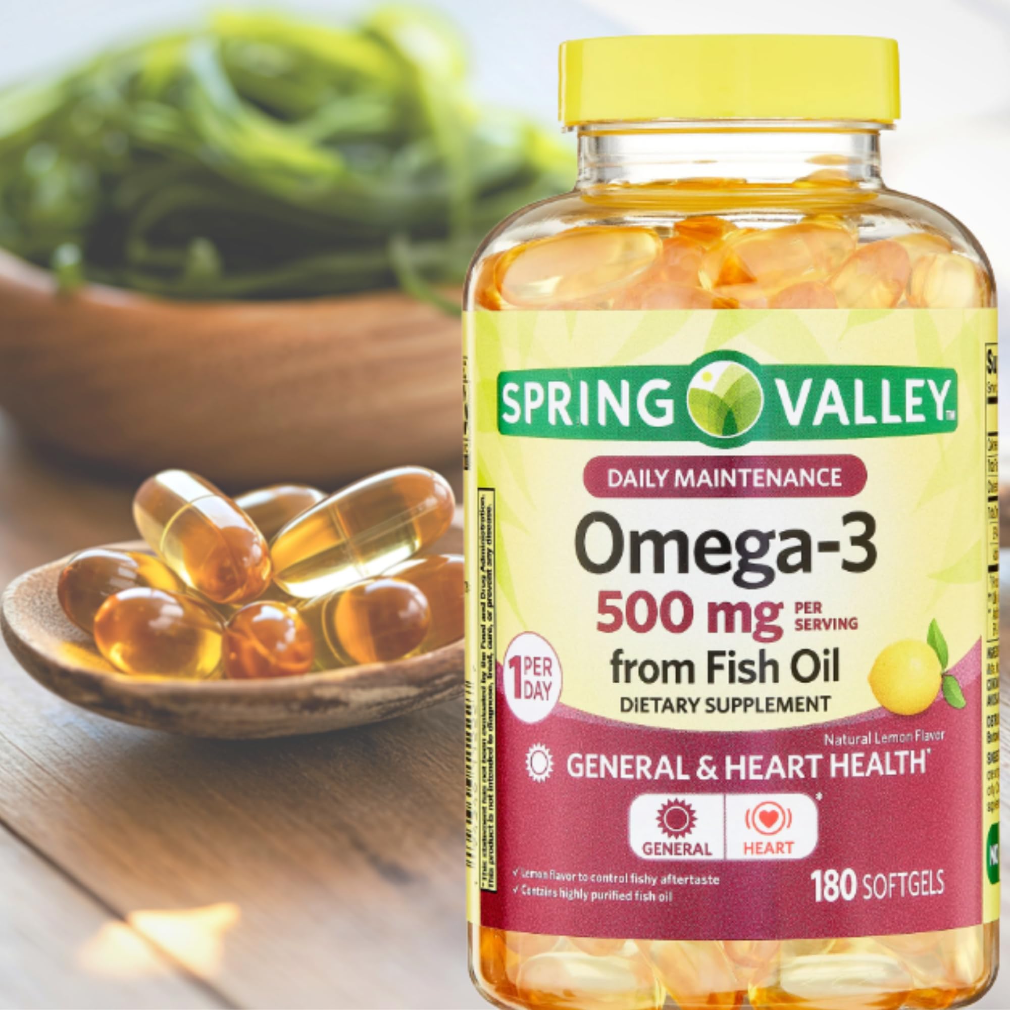 ME GUSTA SHOP Omega 3 500mg 180 Softgels with measuring spoon