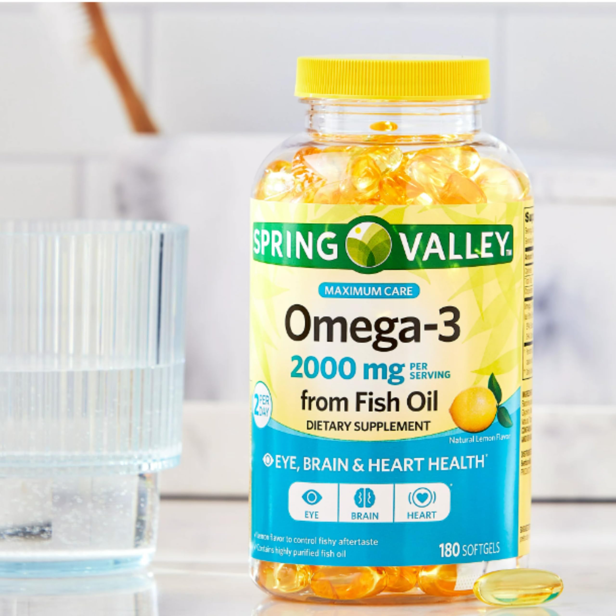 ME GUSTA SHOP Omega 3 Fish Oil 2000mg 180 Softgels packaging