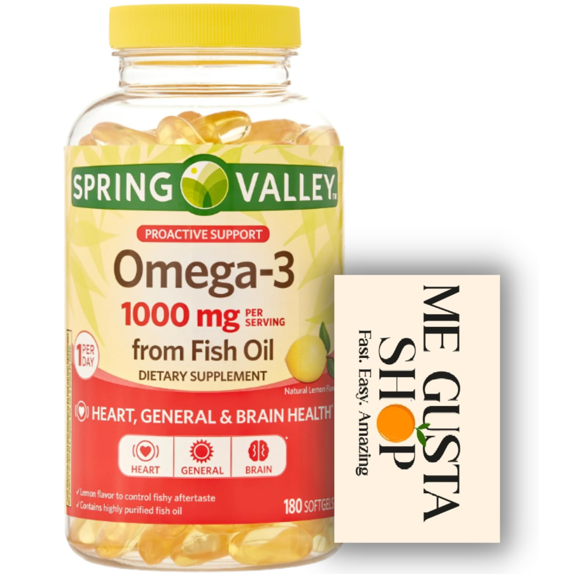 ME GUSTA SHOP Omega-3 Fish Oil Soft Gels 1000 mg front view