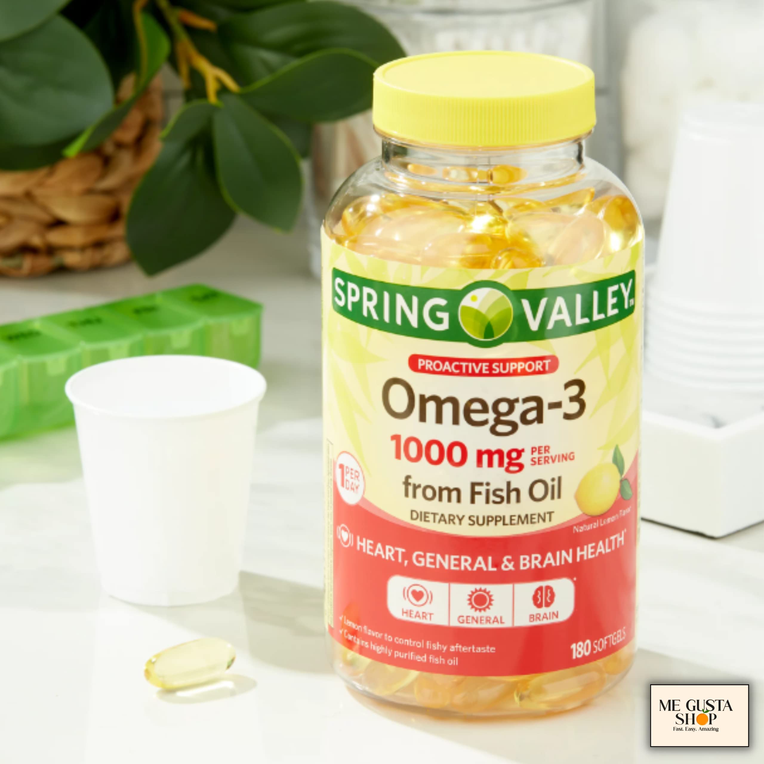 ME GUSTA SHOP Omega-3 Fish Oil Soft Gels with sticker