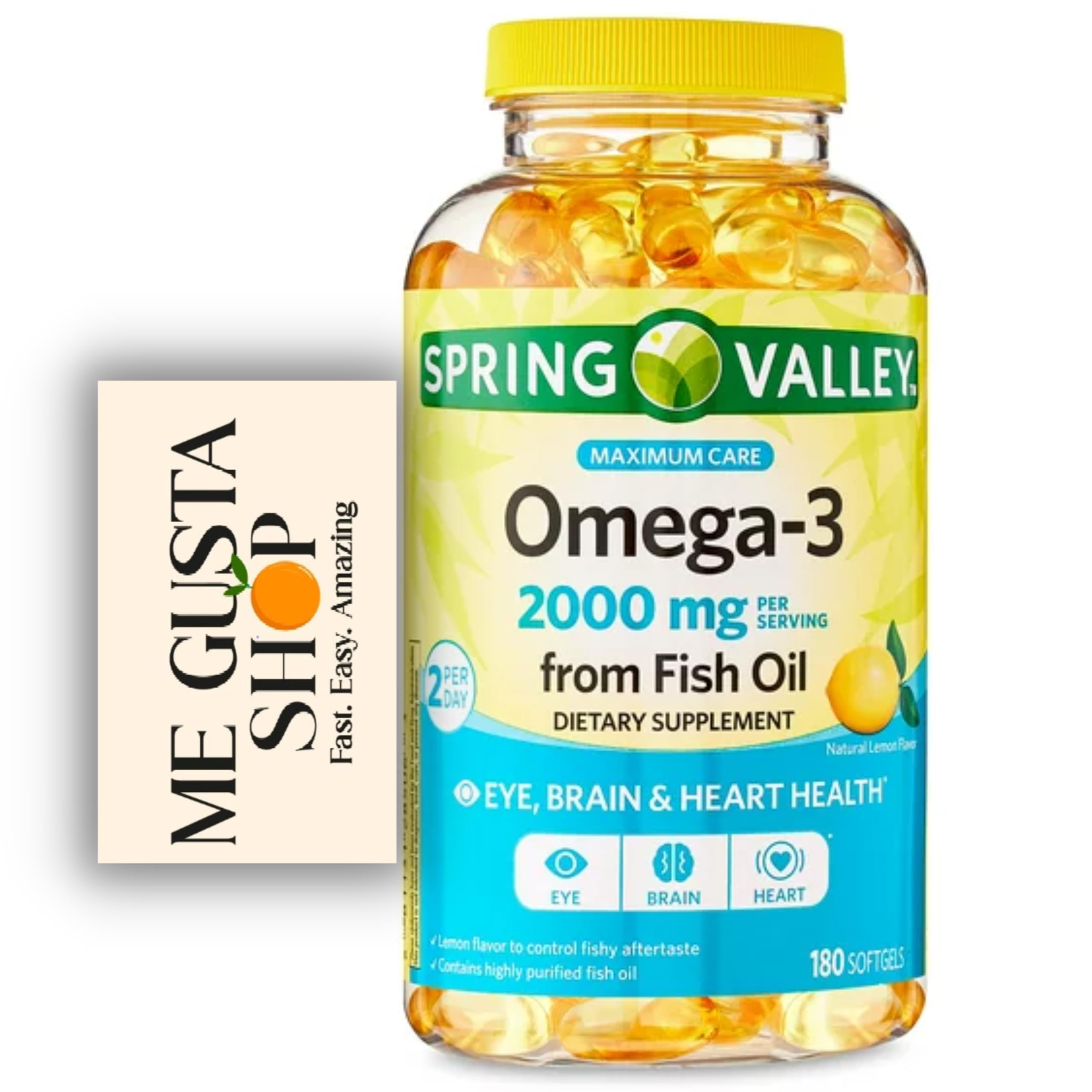 ME GUSTA SHOP Omega 3 Fish Oil softgels close-up