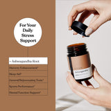 me today Ashwagandha capsules bottle side view