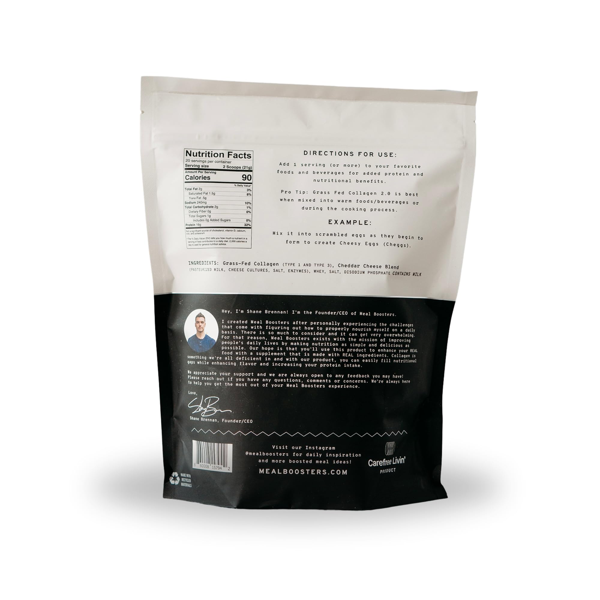 Meal support Collagen Protein Powder 440g in a bowl with eggs