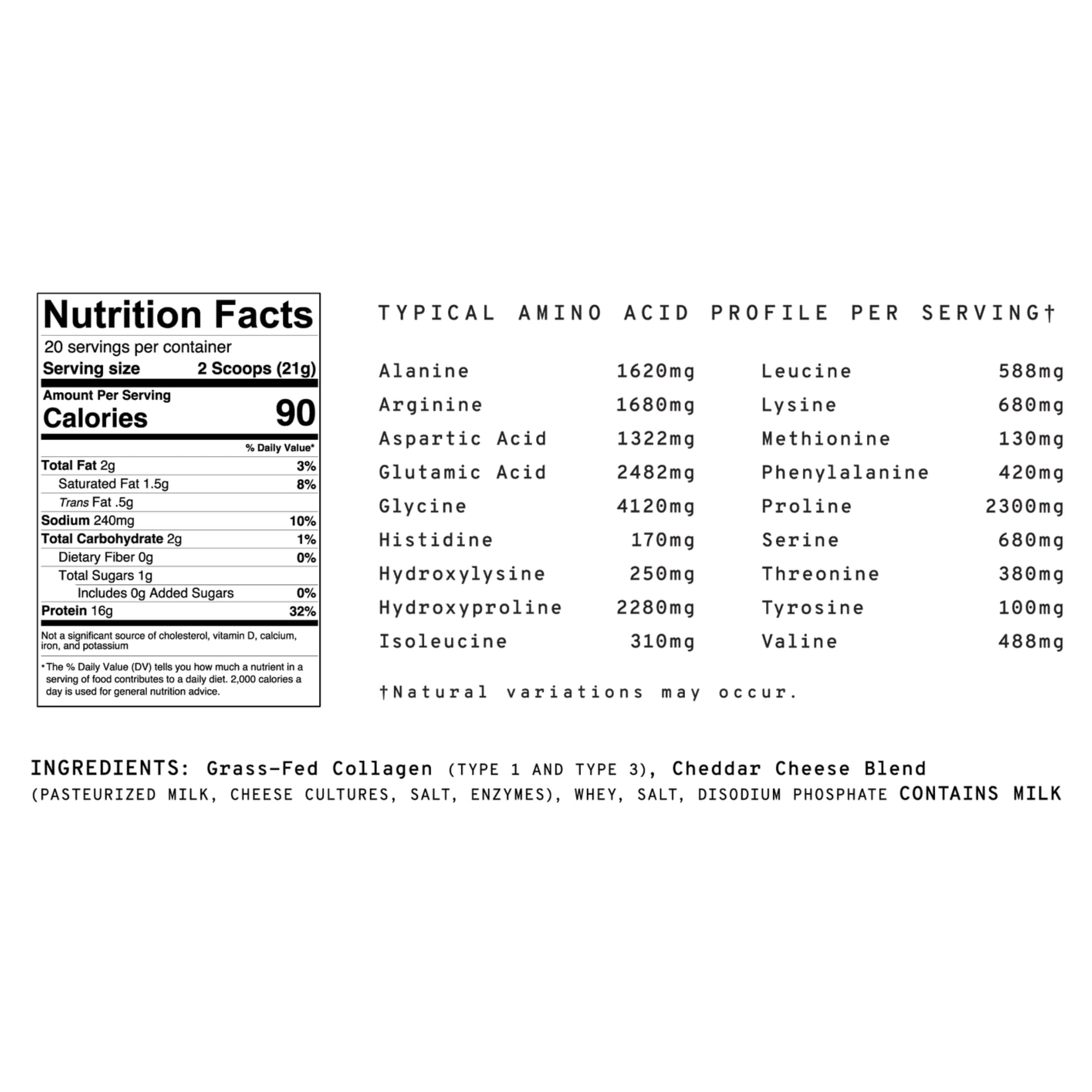 Meal support Collagen Protein Powder 440g ingredients list
