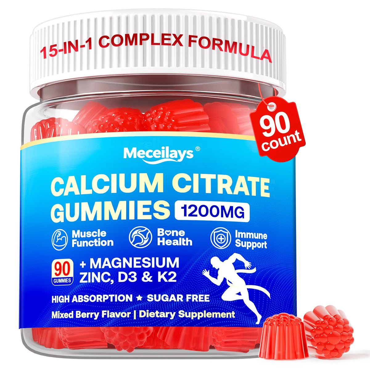 Meceilays Calcium Citrate Gummies 1200 mg front view