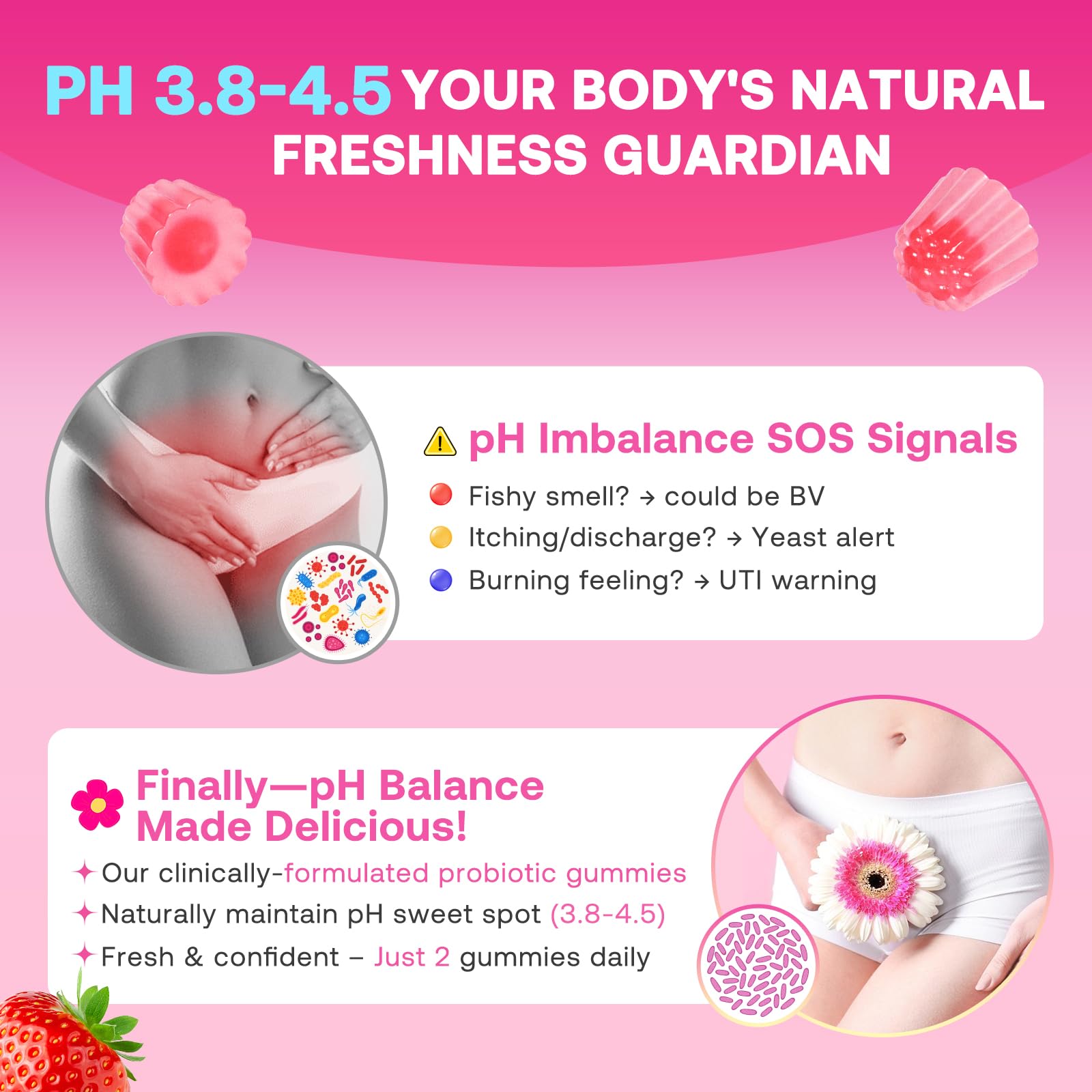Meceilays Feminine Balance Gummies showing serving size