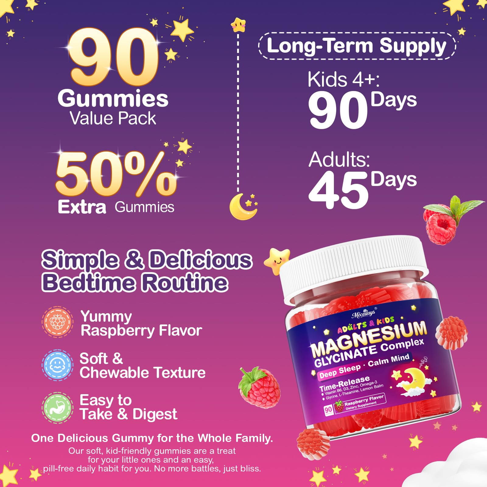 Meceilays Magnesium Glycinate Gummies with a measuring spoon