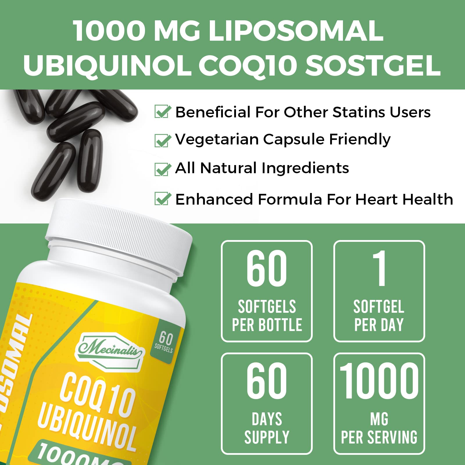 Mecinalis CoQ10 Ubiquinol 1000mg softgels lifestyle scene