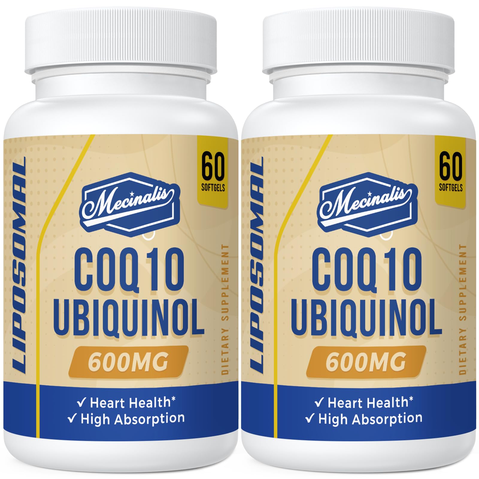 Mecinalis CoQ10 Ubiquinol 600mg Softgels front view