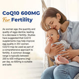 Mecinalis CoQ10 Ubiquinol 600mg Softgels on a wooden table