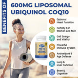Mecinalis CoQ10 Ubiquinol 600mg Softgels side view