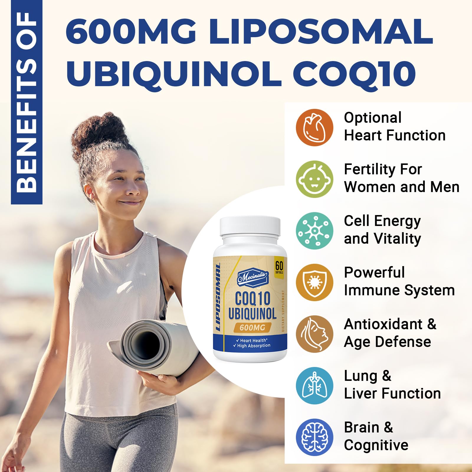 Mecinalis CoQ10 Ubiquinol 600mg Softgels softgel capsule