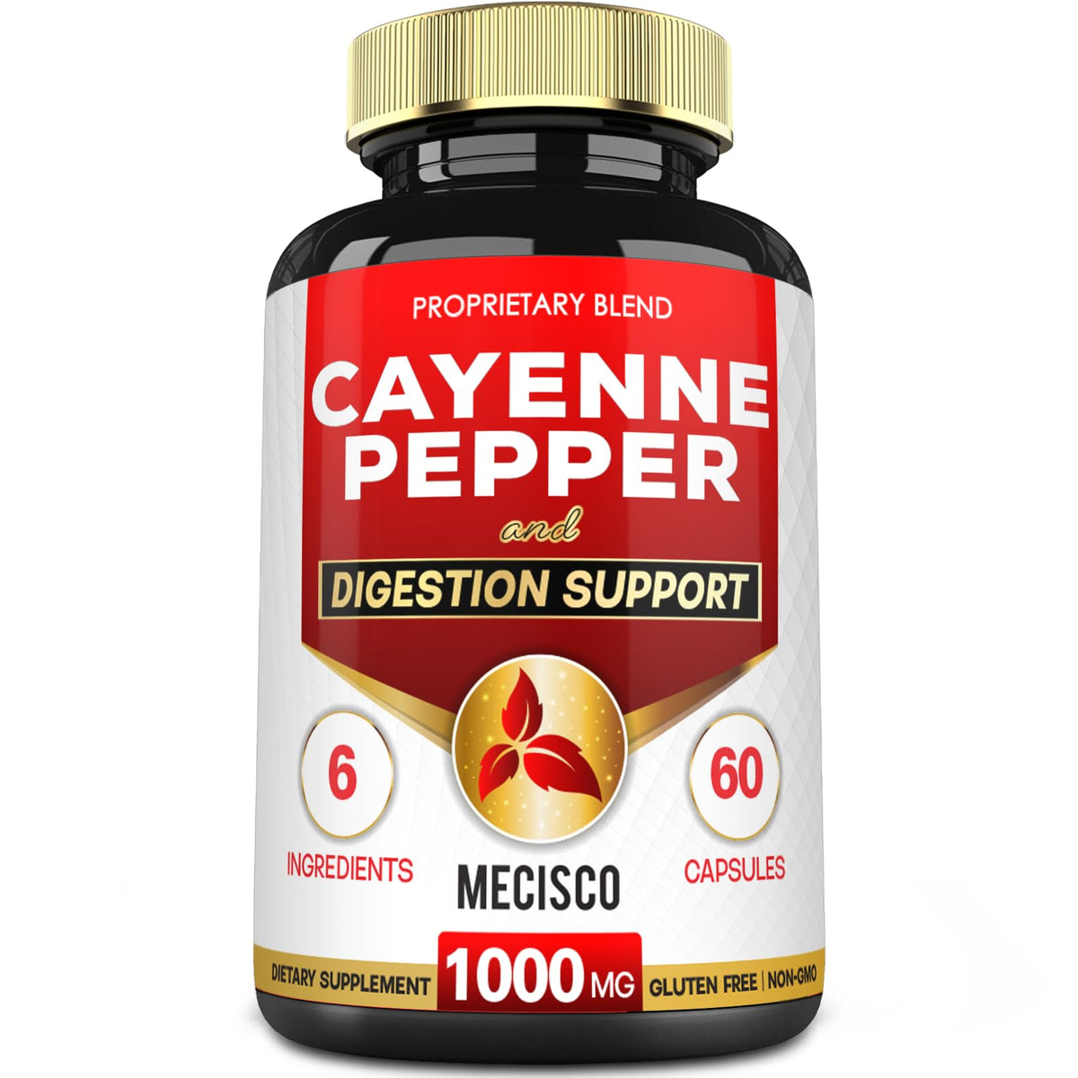 Mecisco Cayenne Pepper Supplement front view with packaging