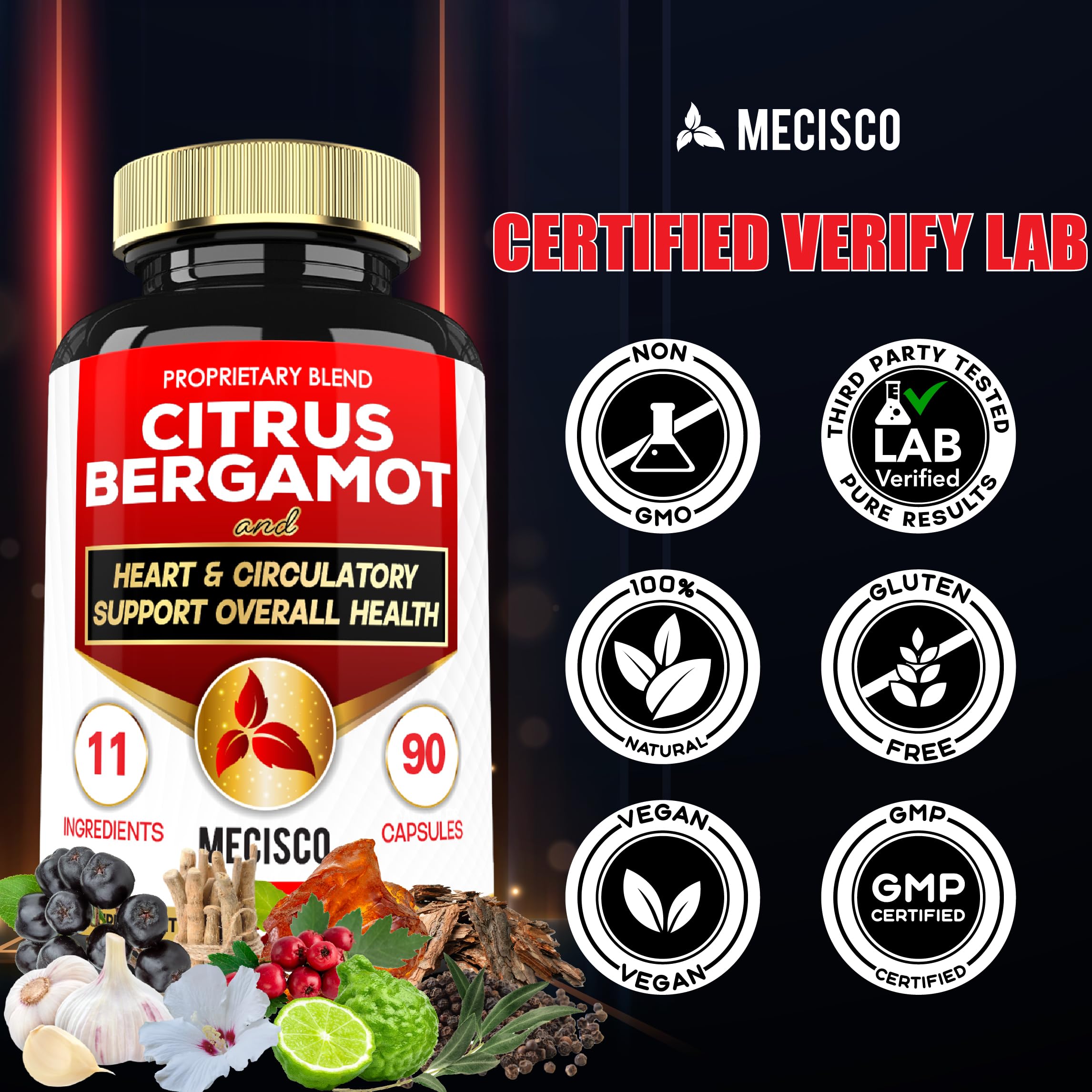 Mecisco Citrus Bergamot Extract capsules in hand