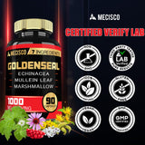 Mecisco Echinacea Goldenseal Supplement with a measuring spoon