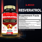 Mecisco Resveratrol 1000mg supplement capsules close-up