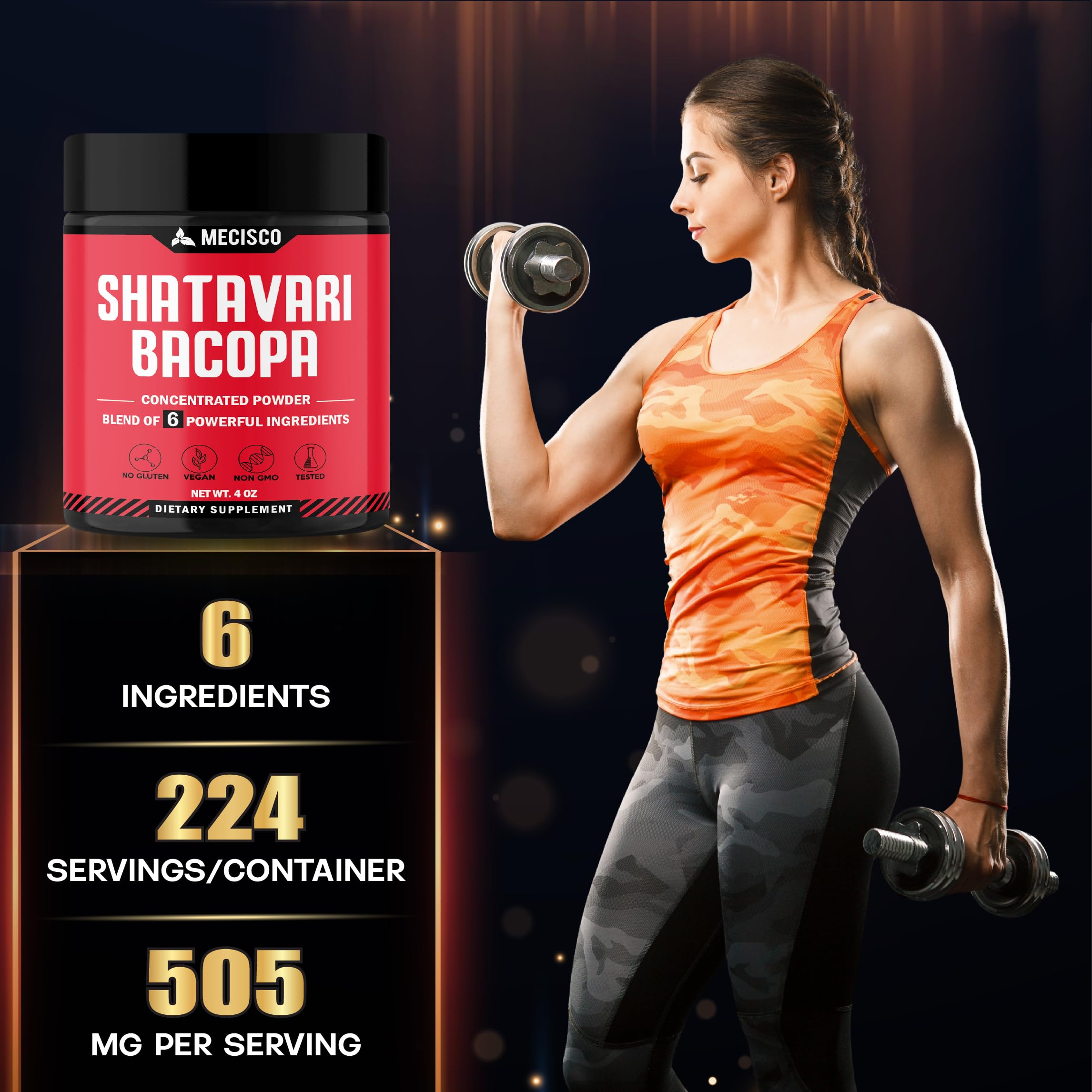 Mecisco Shatavari Herbal Supplement mixed in a smoothie