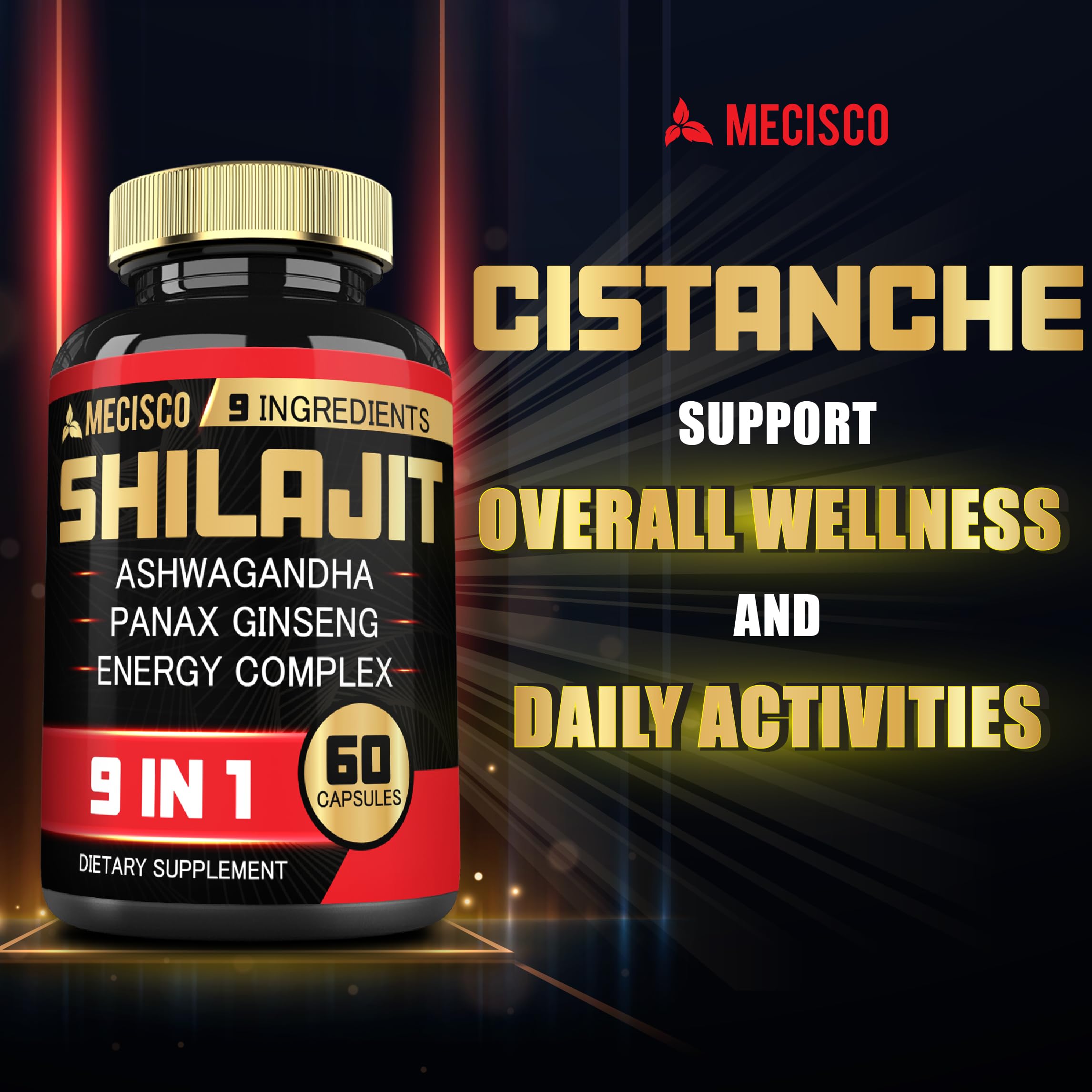 Mecisco Shilajit Capsules bottle side view