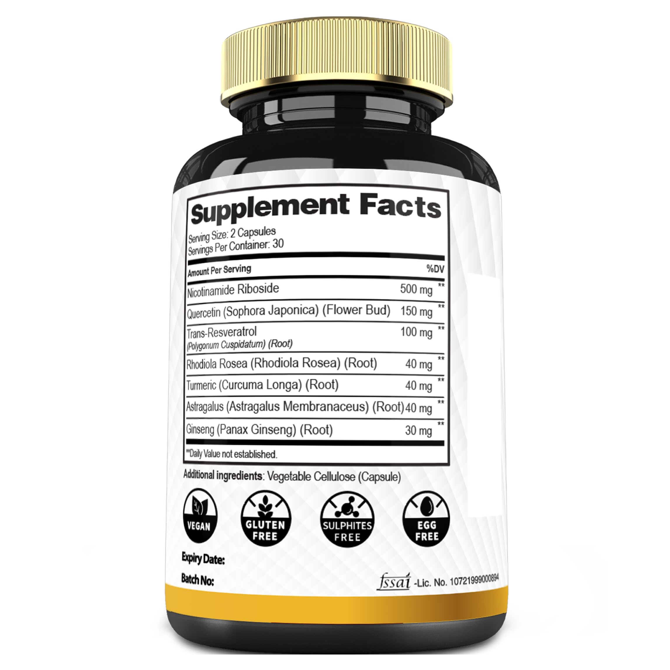 Mecisco Vitamin B3 (Niacin) supplement back view