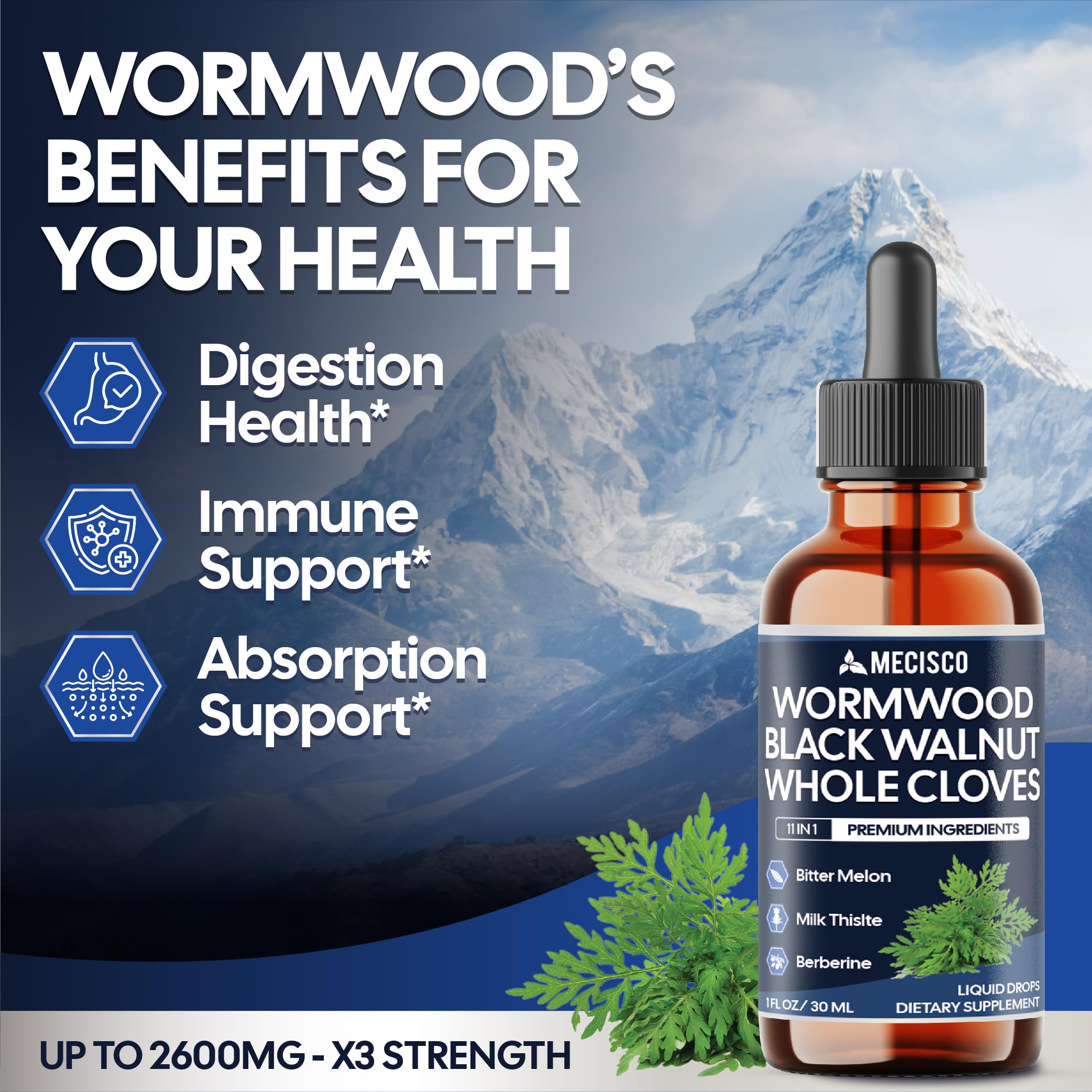 Mecisco Wormwood Liquid Drops 11-in-1 herbal blend