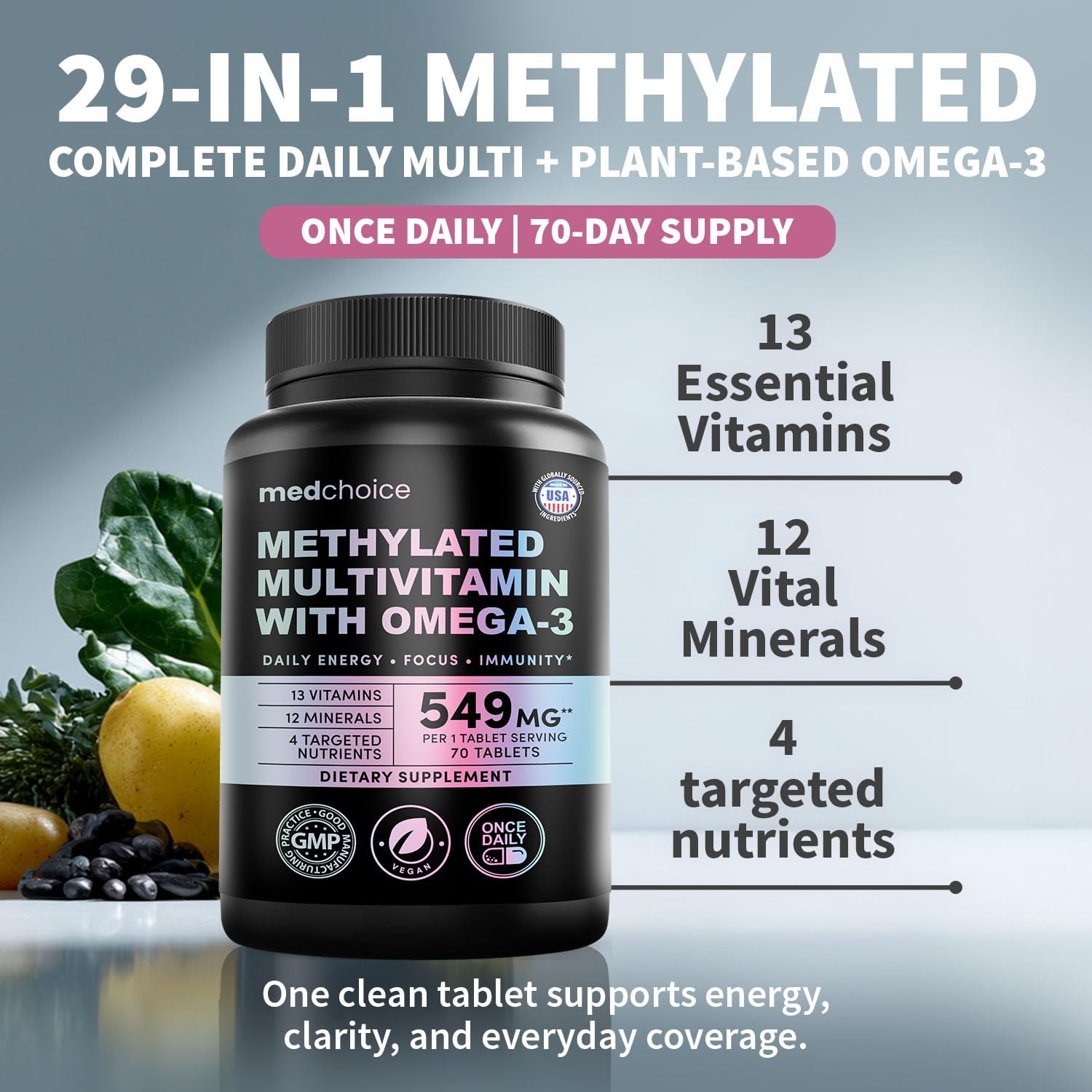 MEDCHOICE 29 in 1 Multivitamins tablet close-up