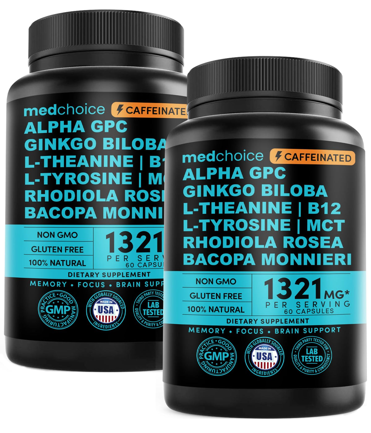 MEDCHOICE Ginkgo Biloba Memory Supplement 1321mg front view