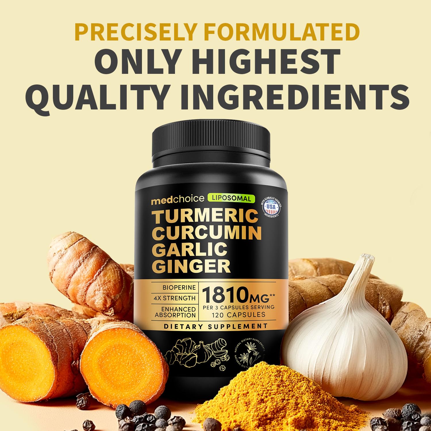 MEDCHOICE Liposomal Curcumin Capsules in hand