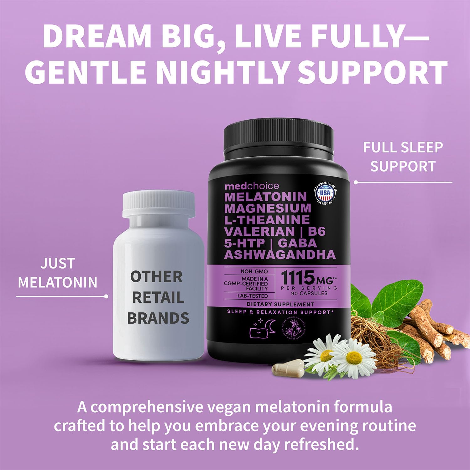 MEDCHOICE Melatonin capsules side view